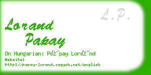 lorand papay business card